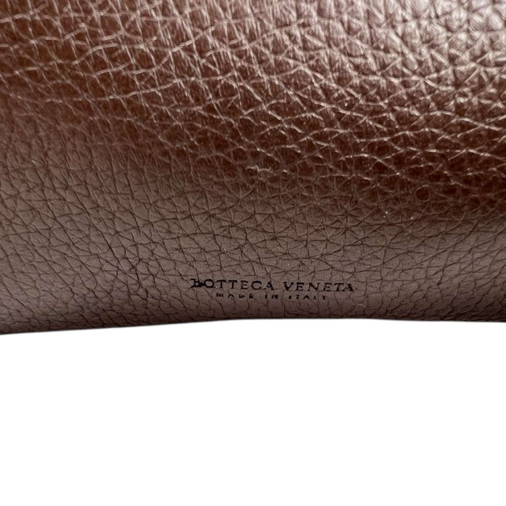 Authentic Bottega Veneta Pebbled Brown Leather Zip Pouch, Clutch - Picture 2 of 14